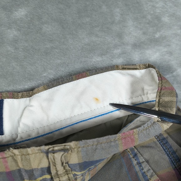 Gap Shorts Mens28 Brown Blue Red Plaid Flat Front Bermuda Casual Preppy Academia - Picture 8 of 9